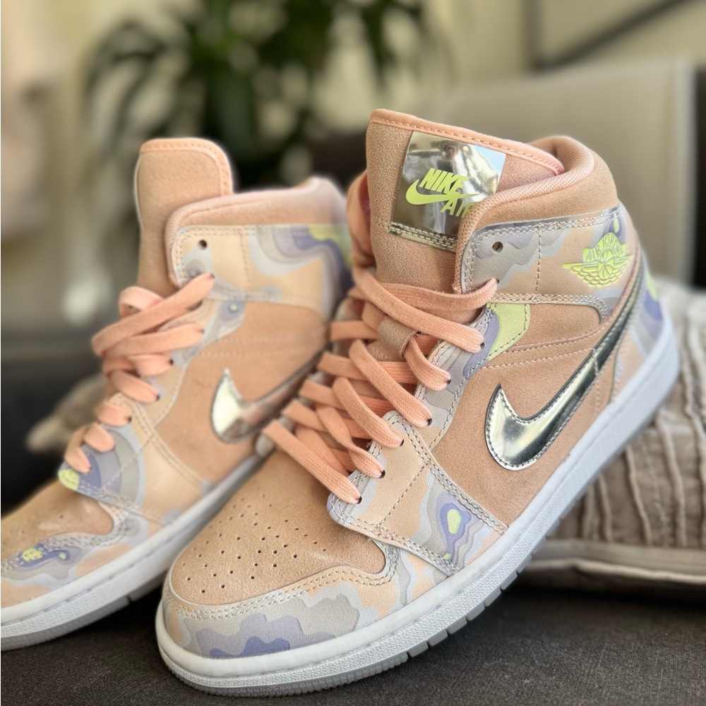 Nike High-Tops with Silver and Peach Accents